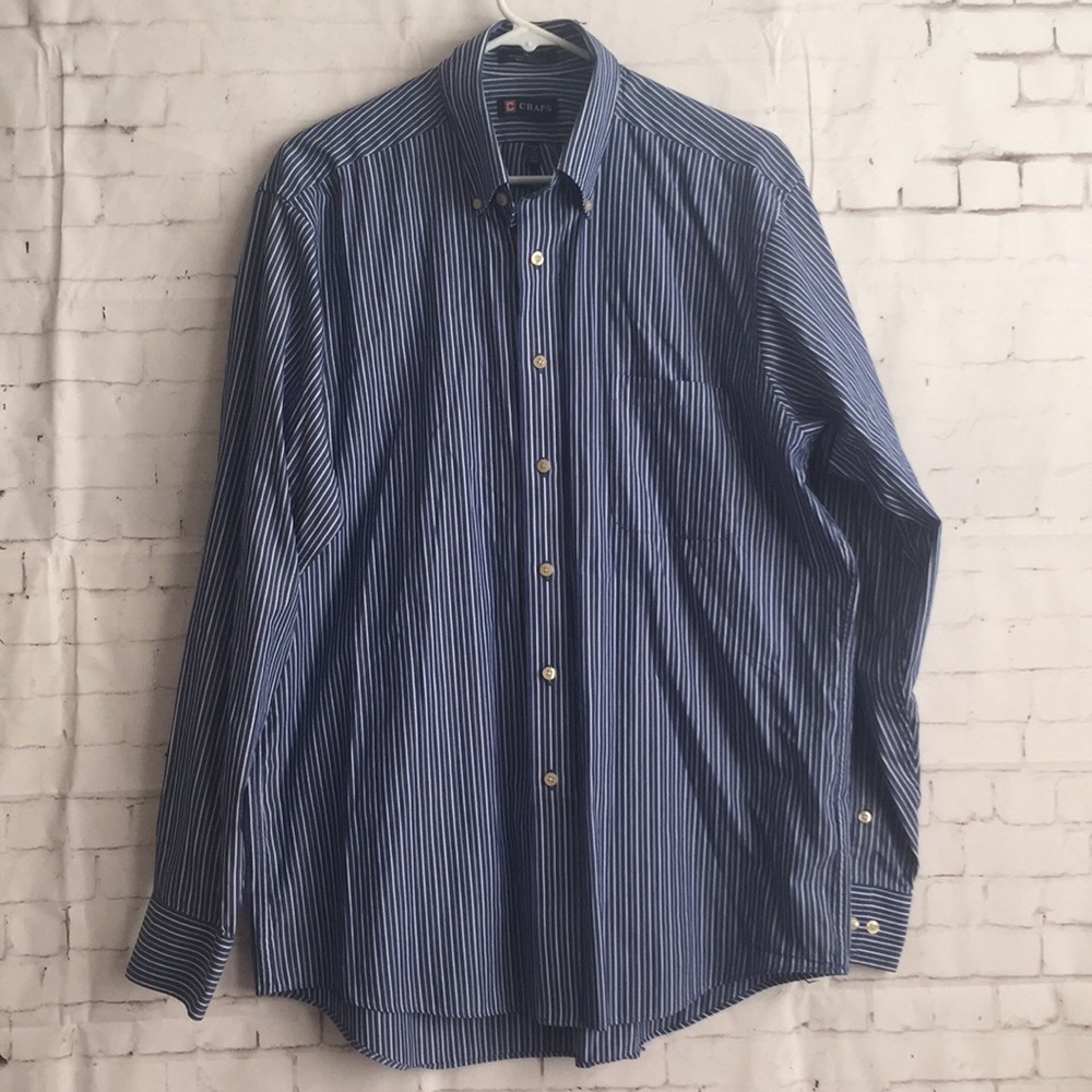Chaps Button Down Wrinkle Free In Large - image 6